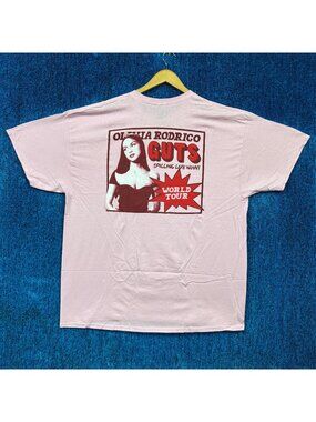 Olivia Rodrigo Guts World Tour Pink T-Shirt Size XXL
